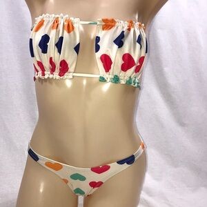 Zuliana Size Small Multi Heart Bikini Set. Made in USA. New With Tags.